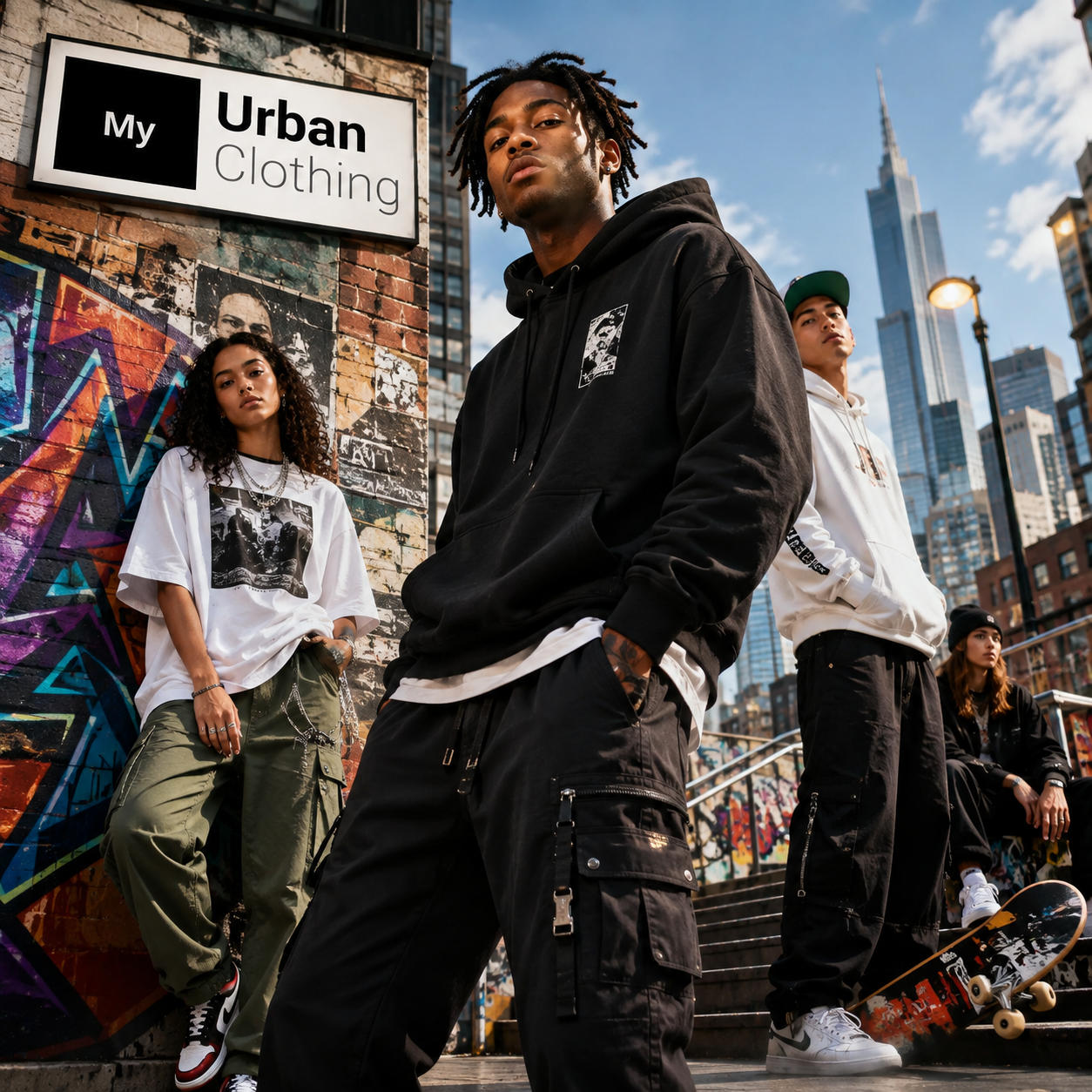 Celebrating Streetwear Culture with a collage of people dressed in urban clothing