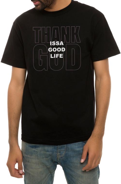 The Thank God Tee in Black