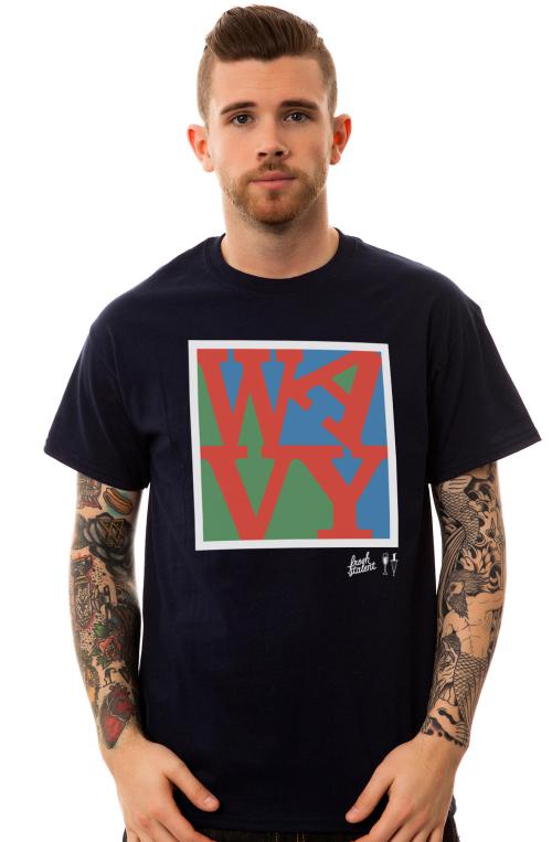 The Wavy Tee in Navy