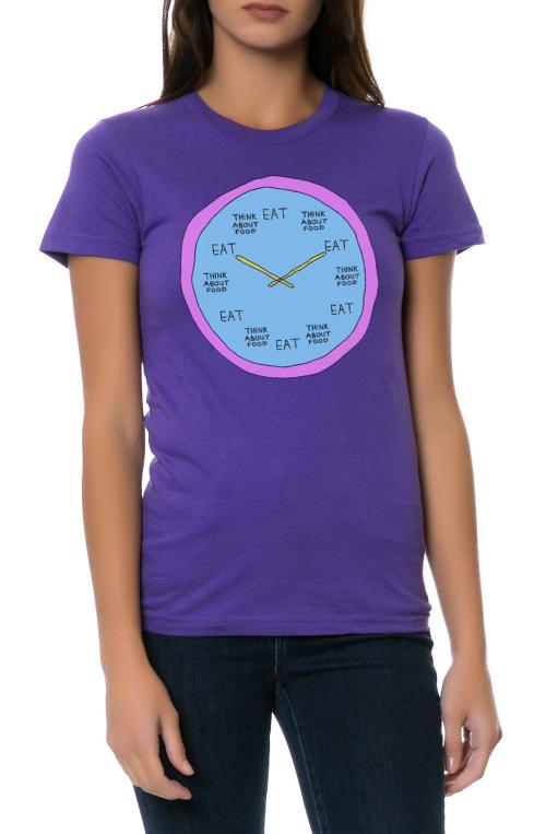 The Eat O'Clock Tee in Purple