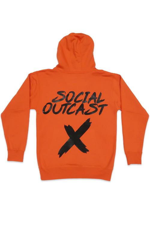 Social Outcast Hoodie in Orange and Black