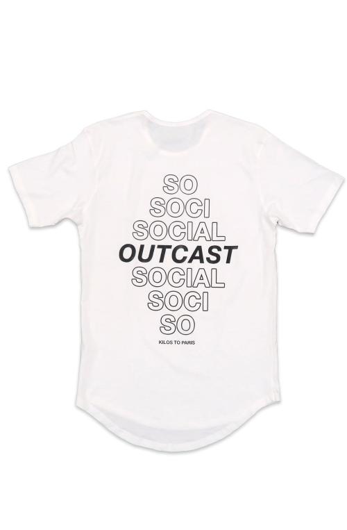 Social Outcast Scoop Tee in White and Black