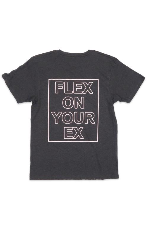 Flex Tee in Charcoal and Pink