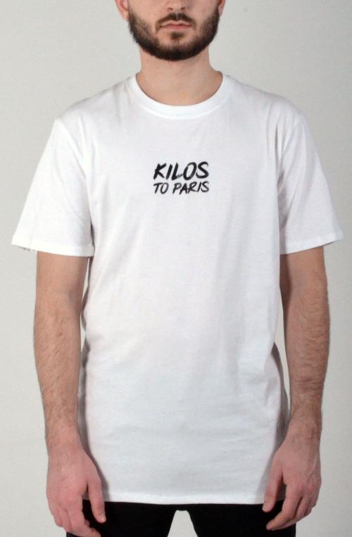 Elongated Kilos To Paris Tee in White