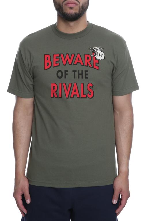 The Beware Of Tee in Military Green