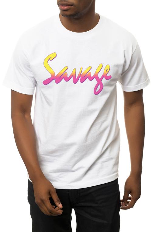 The Savage Script Tee in White