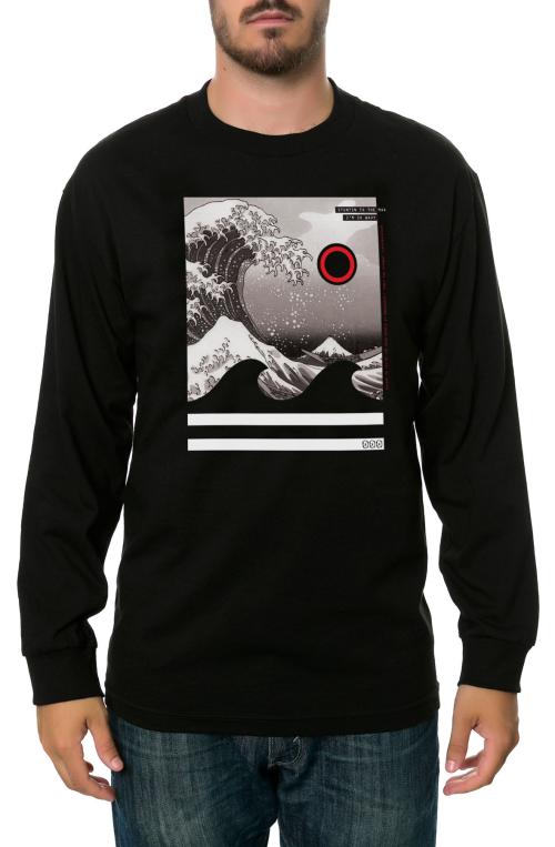 The Wavy Long Sleeve Tee in Black