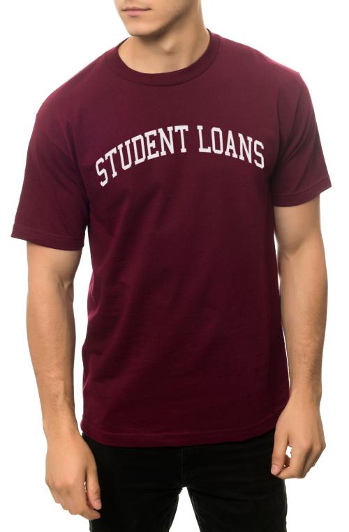 The Student Loans Tee in Burgundy