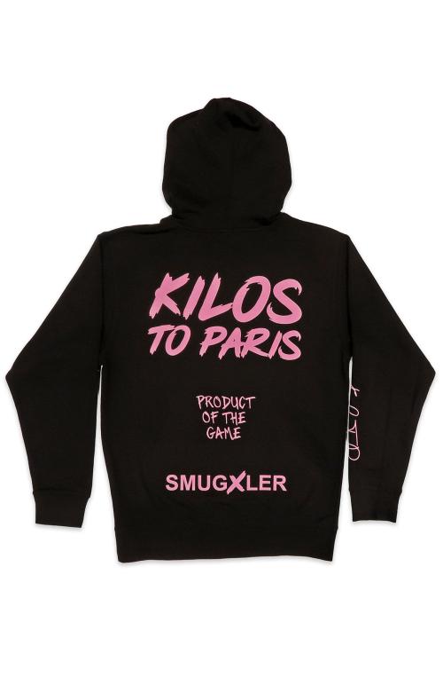 Kilos To Paris Flagship Hoodie in Black and Pink