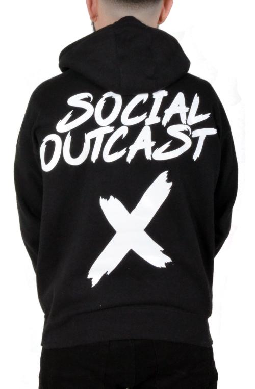 Social Outcast Hoodie in Black and White