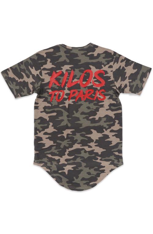 Kilos To Paris Scoop Tee in Camo and Red