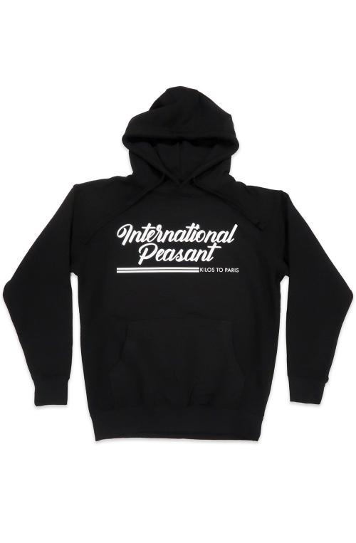 International Peasant Hoodie in Black and White