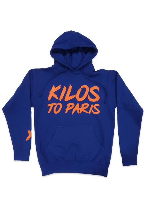 Kilos To Paris V2 Hoodie in Blue and Orange