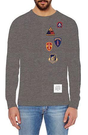 Military Patchwork Sweatshirt