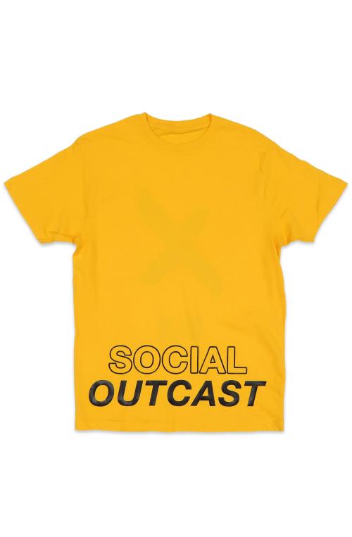 Social Outcast V2 Tee in Yellow and Black