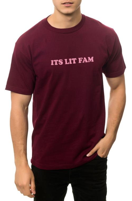 The Its Lit Fam Tee in Burgundy