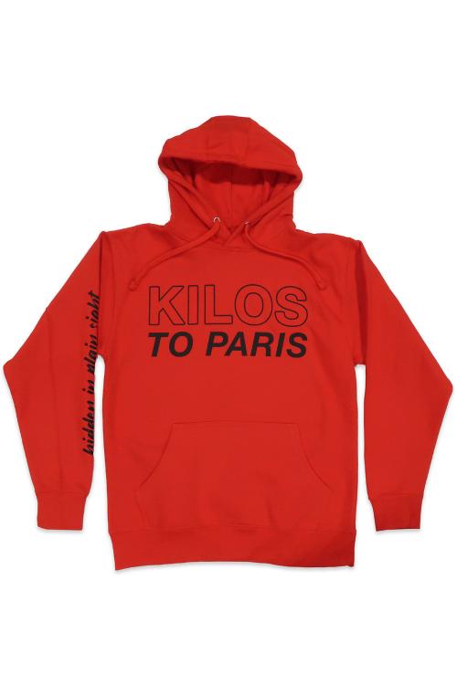 Hidden in Plain Sight Kilos To Paris Hoodie in Red