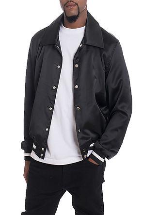 SATIN SNAP BUTTON BOMBER