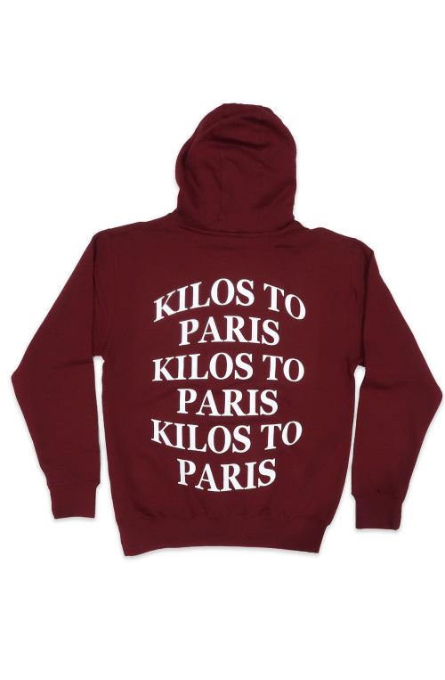 Bulge Kilos To Paris Hoodie in Burgundy and White