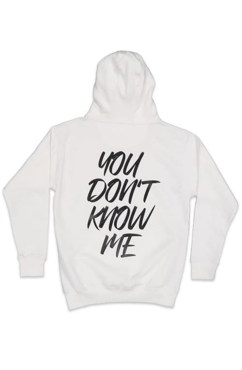 You Don't Know Me Hoodie In White and Black