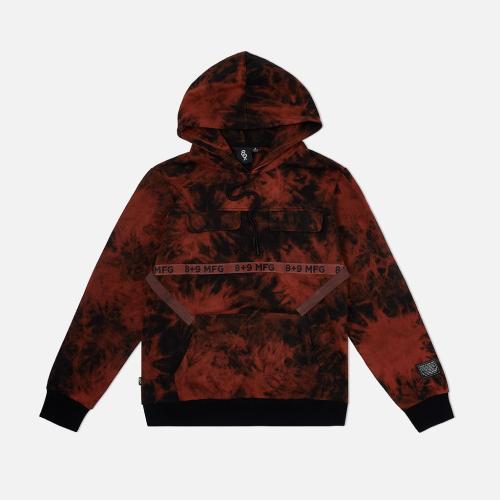 Strapped Up Slim Fleece Hoodie Bred Tie Dye