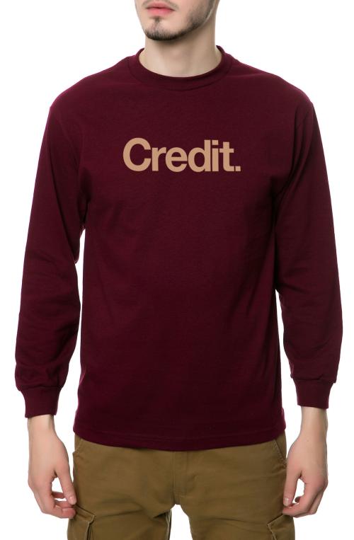 The Credit Long Sleeve Tee in Burgundy