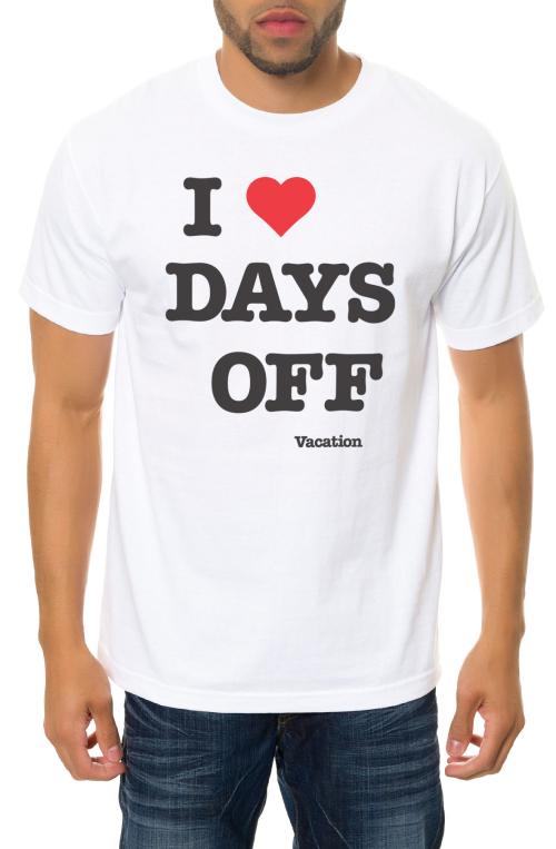 The I Heart Days Off Tee in White