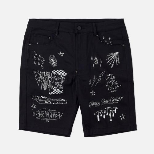 Scribblez Work Shorts Black