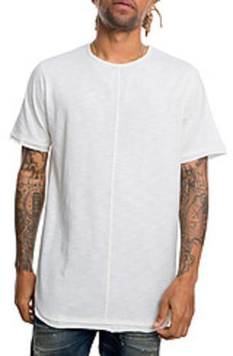 The Raw Lings Raw Edge Scoop Hem Tee in Creme