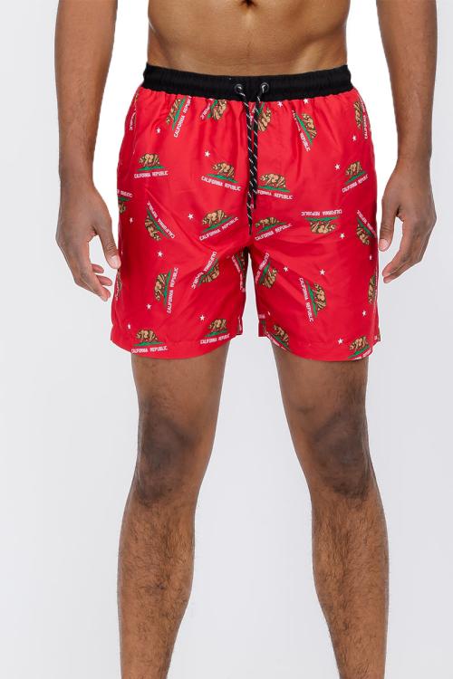 Cali Rep Print Swim Shorts
