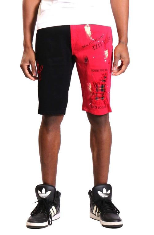 Chairo Premium Washed Skinny Half and Half Twill Short Pants