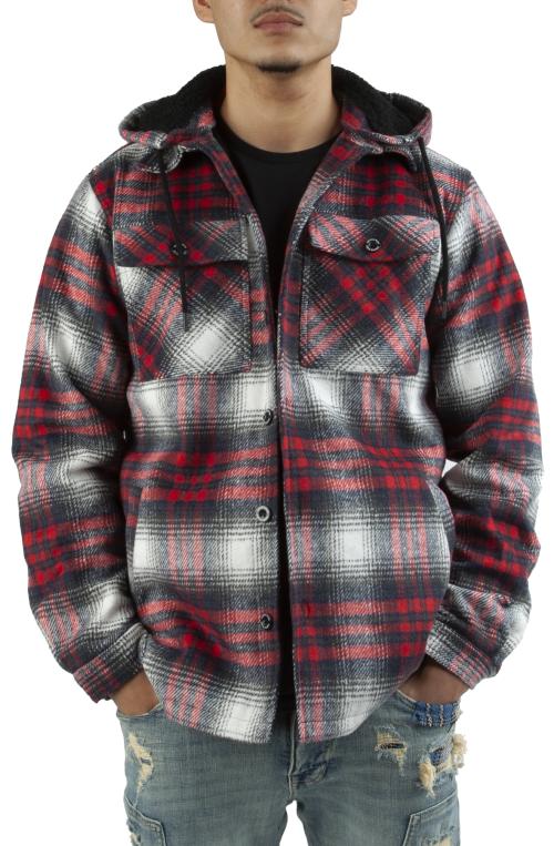 Flannel Hooded Overshirt