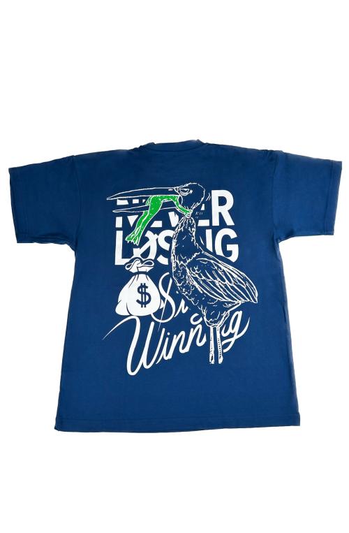 Stay Winning Never Give Up Blue Tee