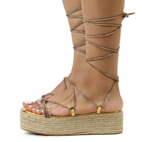 Rasha-69 Tie Up Platform Sandal