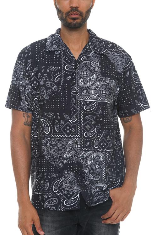 Gilmore Black White True Paisley Shirt