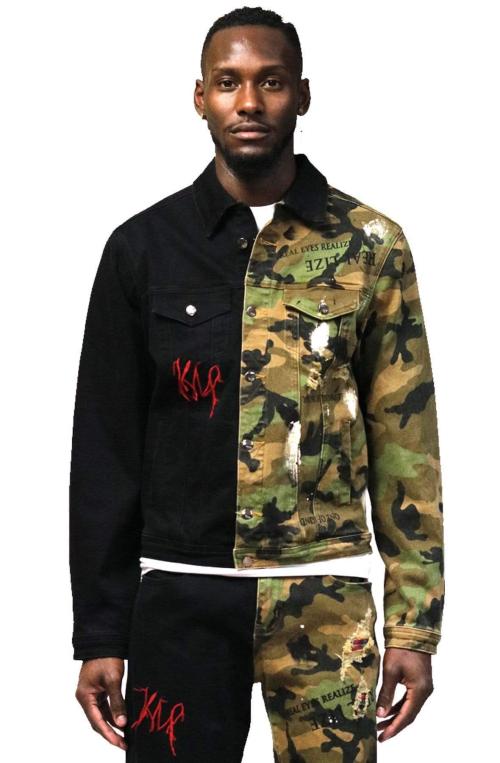 Bistre Half and Half Washed Twill Jacket