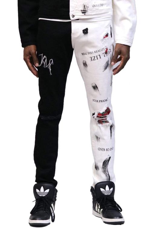 Pristine Premium Washed Skinny Half and Half Twill Pants