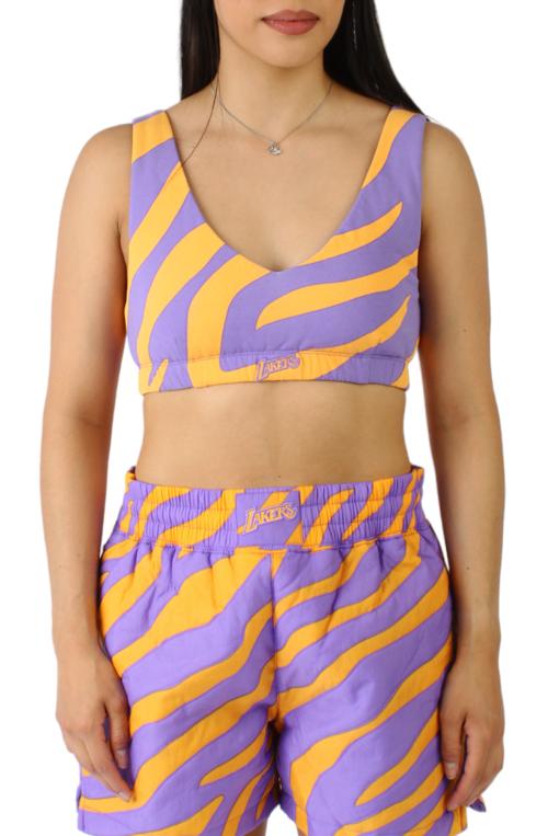 M&N x Melody Ehsani Los Angeles Lakers Puffer Bralette