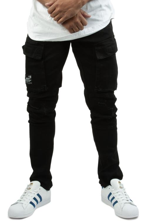 Distressed Utility Cargo Jeans