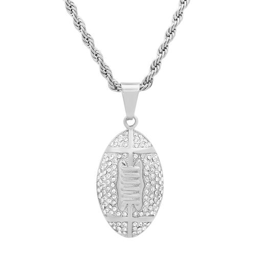 Steeltime 18k Gold Plated Football Necklace