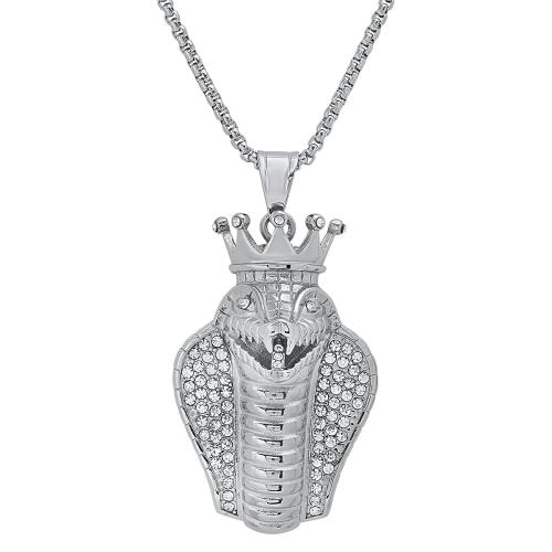 Special 18K Gold Plated King Snake Pendant with Simulated Diamonds