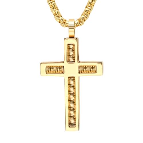 18K Gold Plated Rebar Cross Necklace