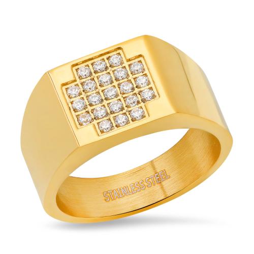 Box Cross Iced Out Statement Ring