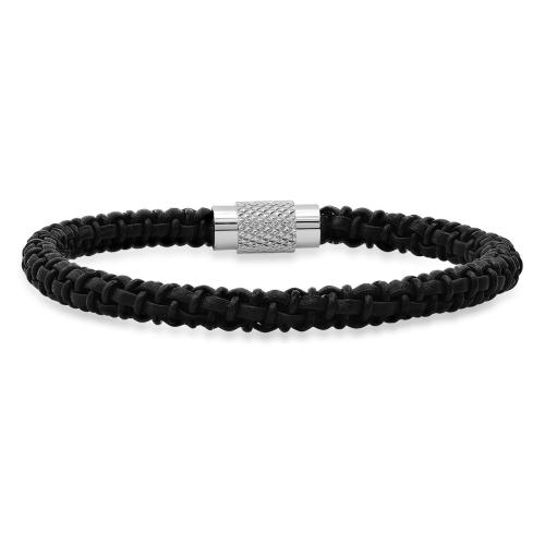 Criss-Cross Braided Knot Leather Bracelet