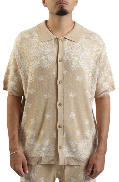 Paisley Knit Button-up Shirt