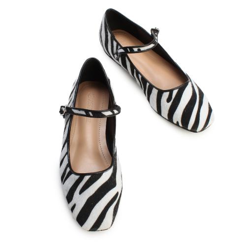 Zebra Mary Jane Flat