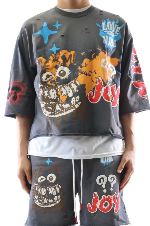 PORTER S/N Jersey 3/4 Sleeve Crop Top Tee