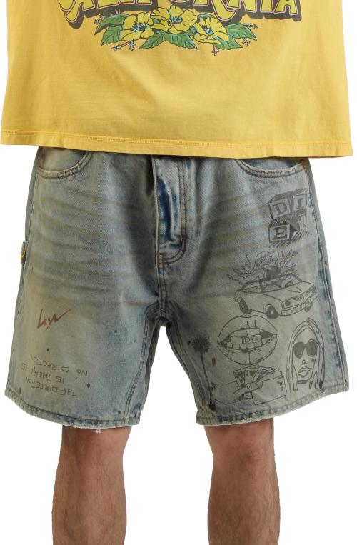Scribble Denim Short