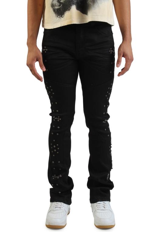Studded Slim Flare Jeans