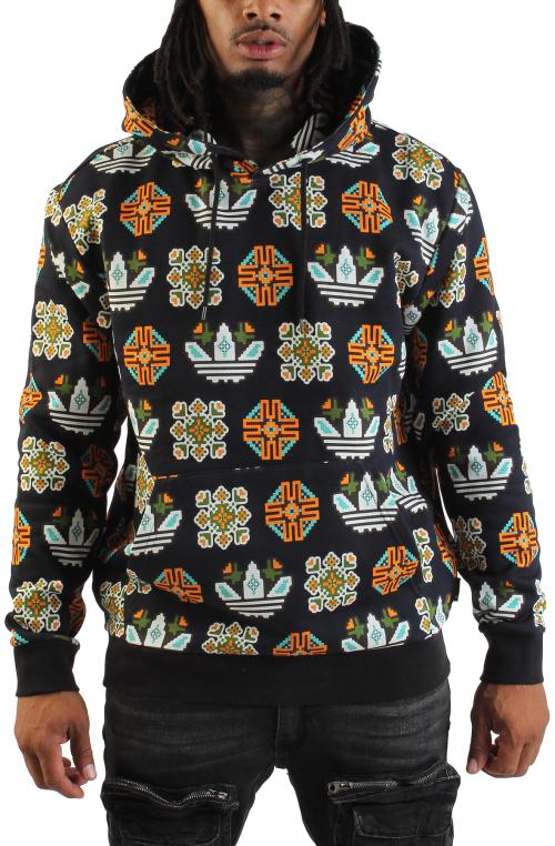 Tile Allover Print Loose Hoodie